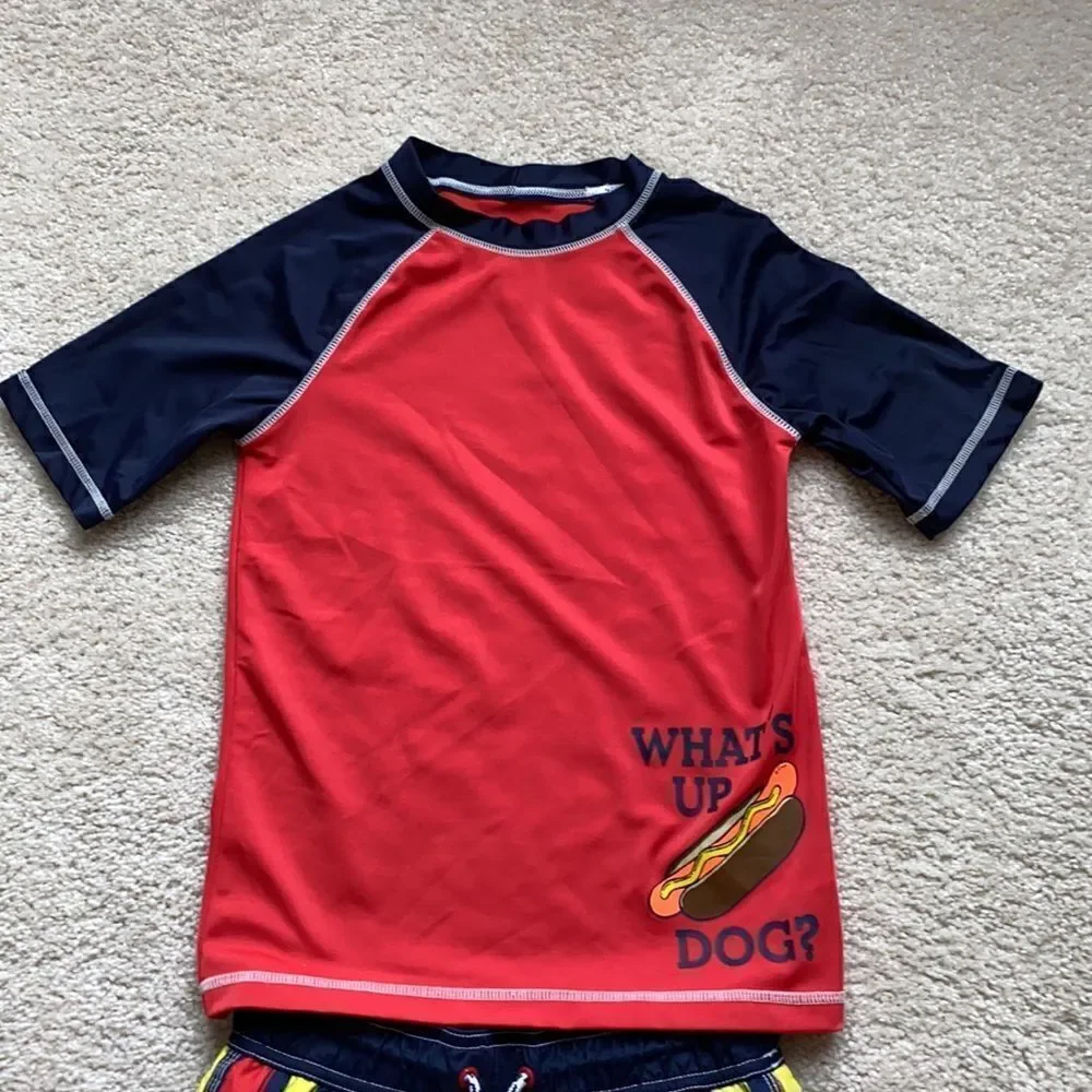 Gymboree Size 7/8 Hotdog swim set